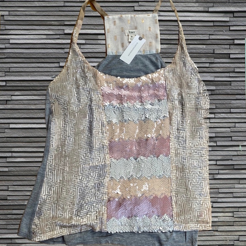 Tiny Anthropology-Sleeveless Sequence Casual Top -
